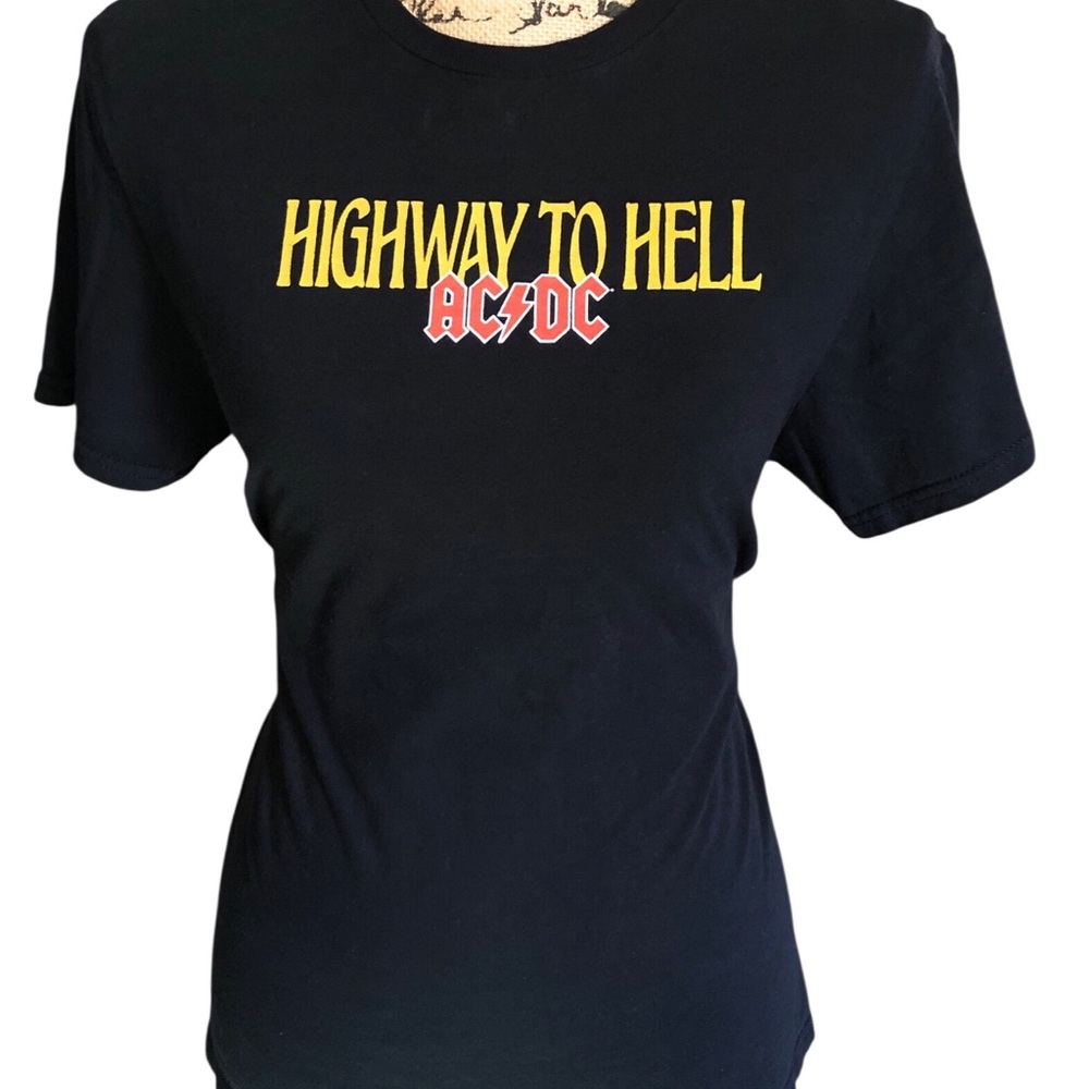 AC/DC Black and Yellow Graphic Short Sleeve Tee